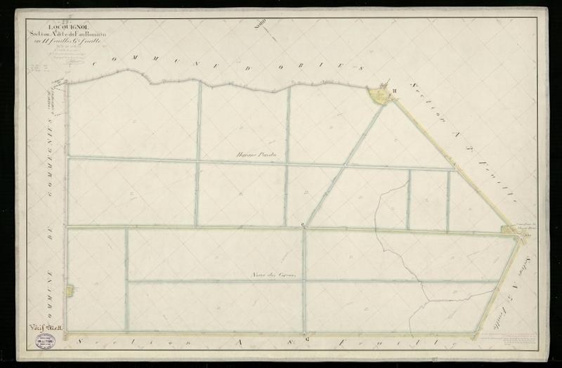Vue générale de la feuille cadastrale de la section A6 dite du Fau Romarin de 1930.