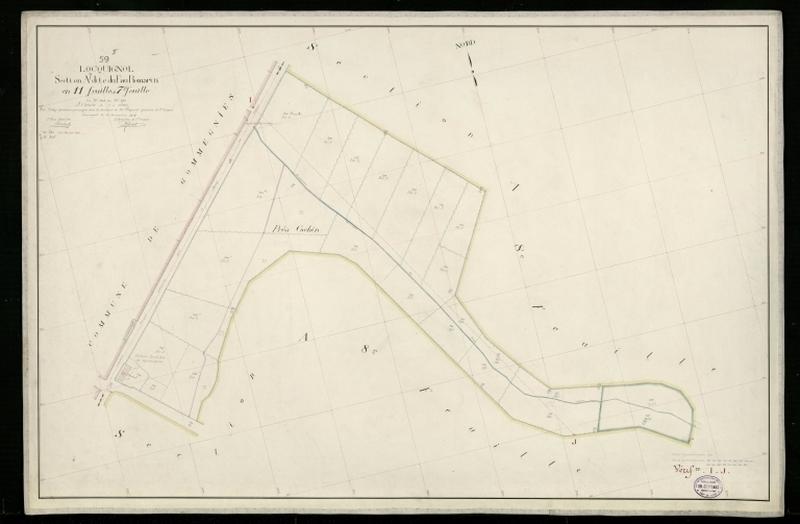 Vue générale de la feuille cadastrale de la section A7 dite du Fau Romarin de 1930.