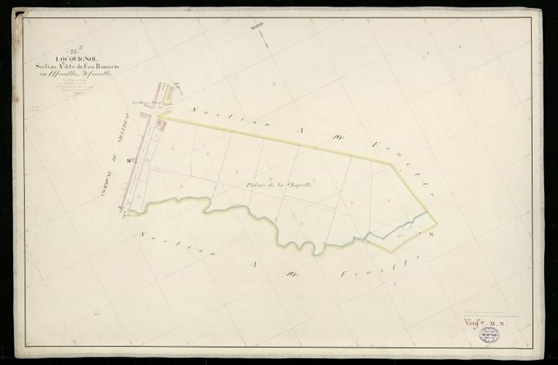 Vue générale de la feuille cadastrale de la section A9 dite du Fau Romarin de 1930.
