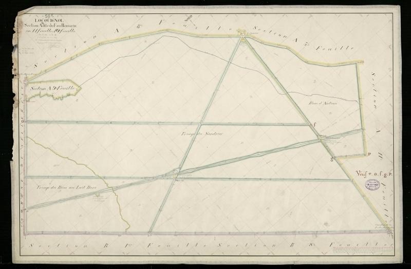 Vue générale de la feuille cadastrale de la section A10 dite du Fau Romarin de 1930.