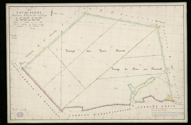 Vue générale de la feuille cadastrale de la section B3 dite du Village de 1930.