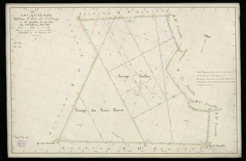 Vue générale de la feuille cadastrale de la section B5 dite du Village de 1930.