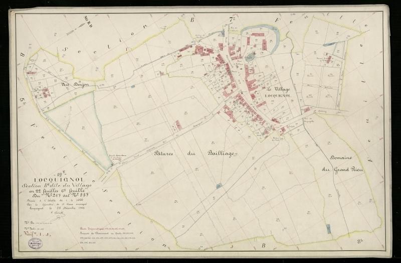 Vue générale de la feuille cadastrale de la section B6 dite du Village de 1930.