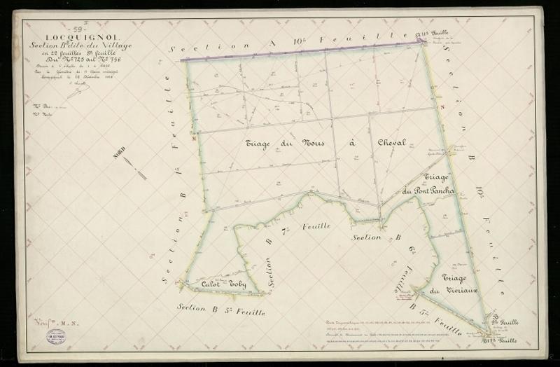 Vue générale de la feuille cadastrale de la section B8 dite du Village de 1930.
