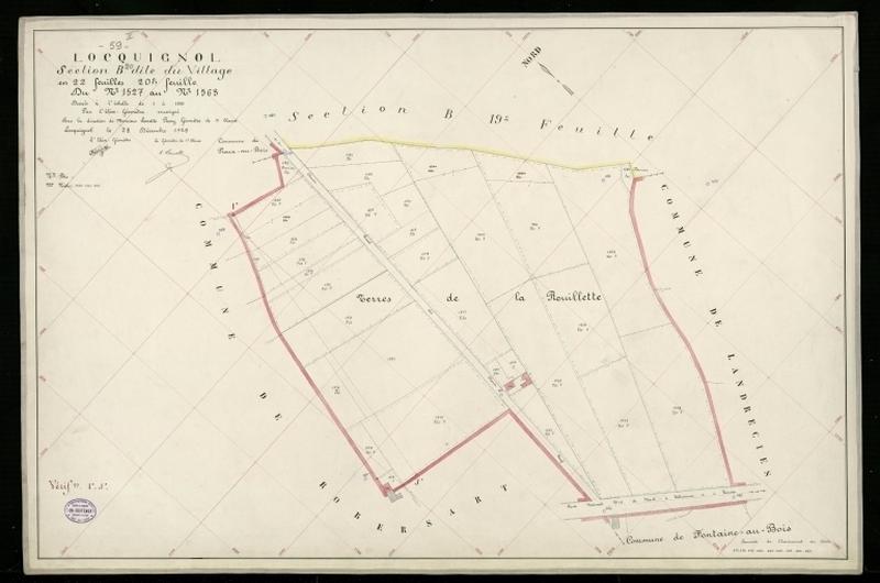 Vue générale de la feuille cadastrale de la section B20 dite du Village de 1930.