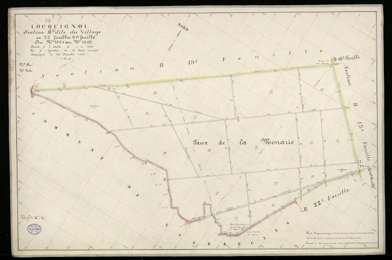 Vue générale de la feuille cadastrale de la section B21 dite du Village de 1930.