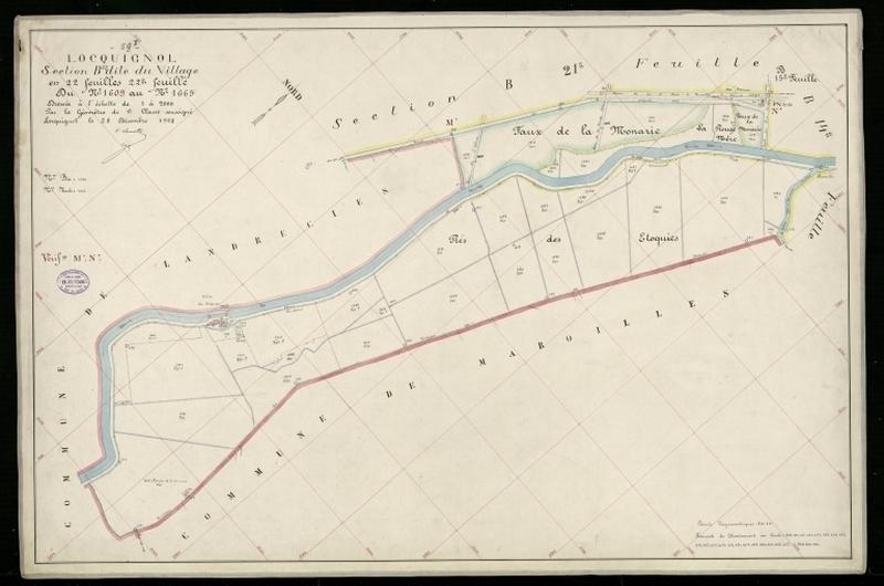 Vue générale de la feuille cadastrale de la section B22 dite du Village de 1930.