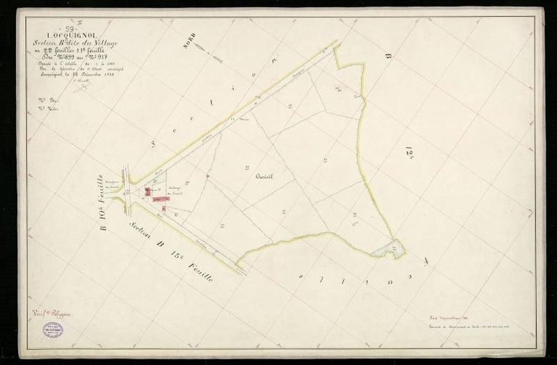 Vue générale de la feuille cadastrale de la section B11 dite du Village de 1930.