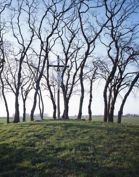 Le calvaire, vu depuis la route départementale 126.