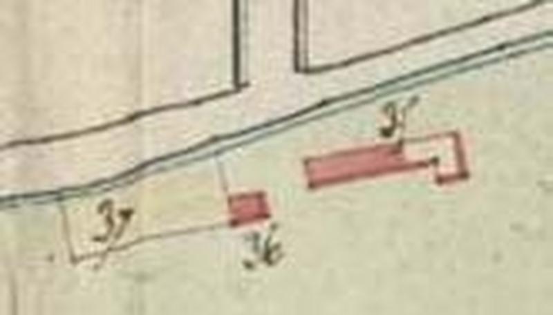 Extrait de la feuille cadastrale B3. Plan de situation en 1805.