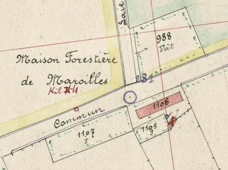 Extrait de la feuille cadastrale B13. Plan de situation en 1930.