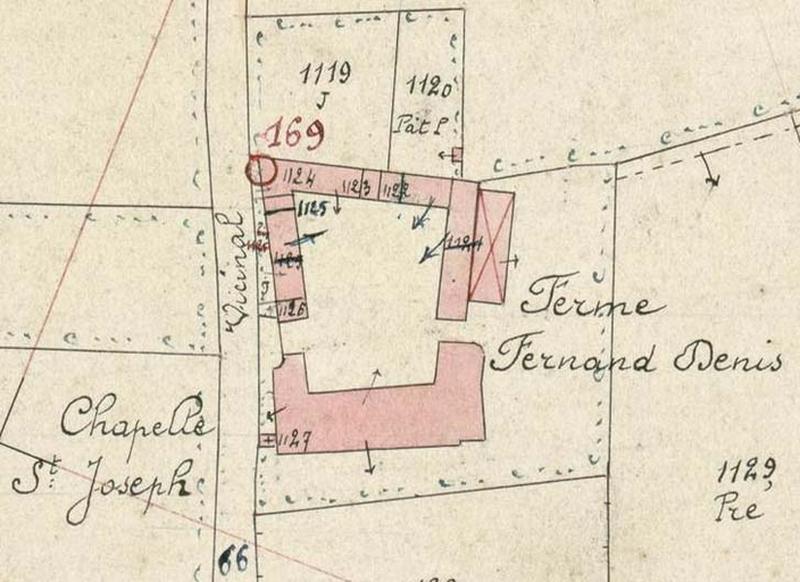 Extrait de la feuille cadastrale (section unique). Plan de situation en 1925.