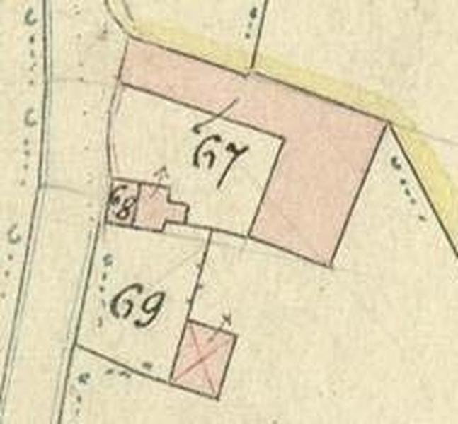 Extrait de la feuille cadastrale D1. Plan de situation en 1897.
