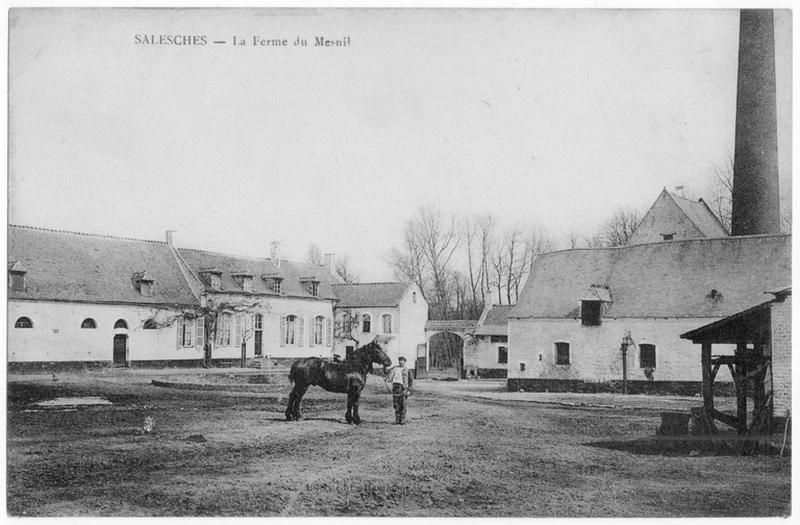 Vue générale de la ferme-brasserie du Mesnil, au début du 20e siècle