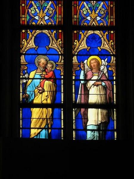 Ensemble de 6 verrières à personnages (baies 1 à 6 du choeur)