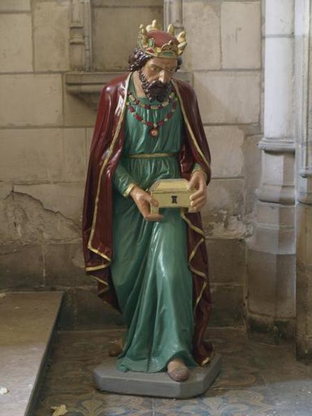 Statue, Roi mage, plâtre moulé, peint, 19e siècle