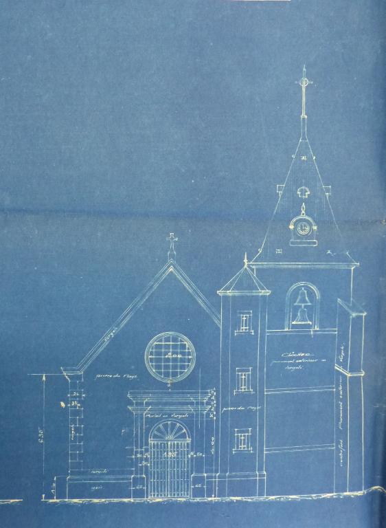 L'ancienne église, élévation antérieure, 1920  (AD Somme ; 10R 1163).