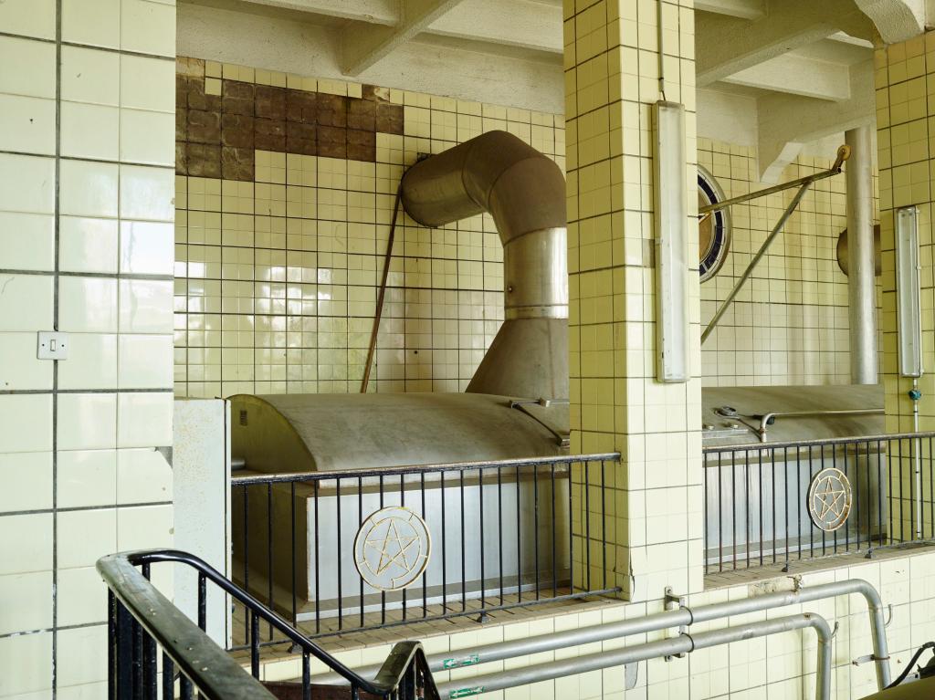 Salle de brassage, filtre-presse, en 2017.