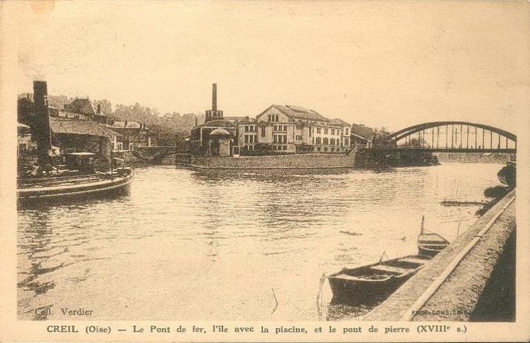 Vue de la piscine à la pointe de l'île Saint-Maurice, carte postale, vers 1930 (coll. part.). 