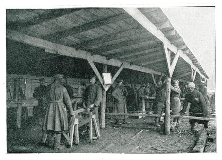 Atelier de cintrage des fers à béton. in: Deutsche Frontbauarbeit im Kriege, p.127