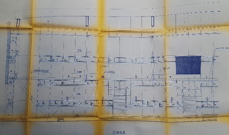 Détail de l'élévation de la façade nord, Maurice Ego architecte, 1968 (AC Saint-Omer ; 3W40). 