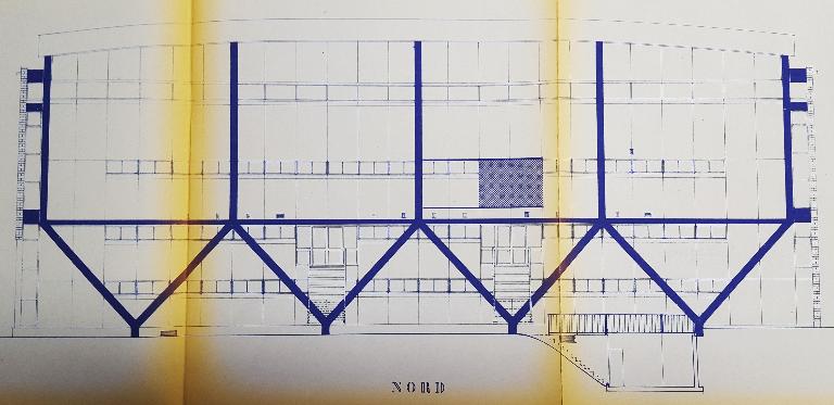 Elévation façade nord, Maurice Ego architecte, 1968 (AC Saint-Omer ; 3W40). 