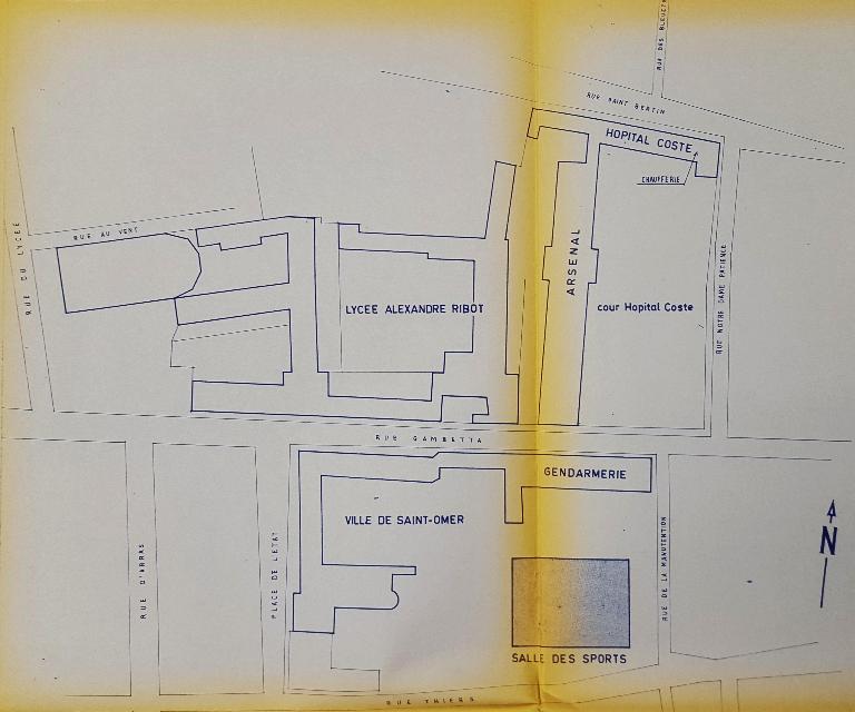 Plan de situation, Maurice Ego architecte, 1968 (AC Saint-Omer ; 3W40). 
