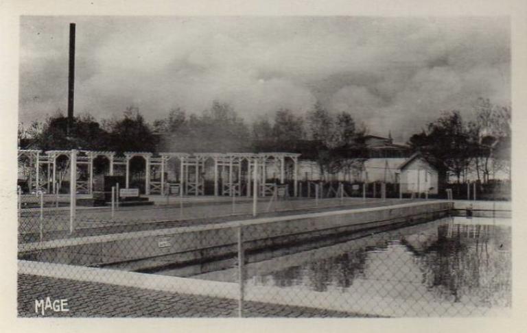 La piscine de la cité des cheminots de Longueau (Somme), carte postale, vers 1930 (coll. part.).