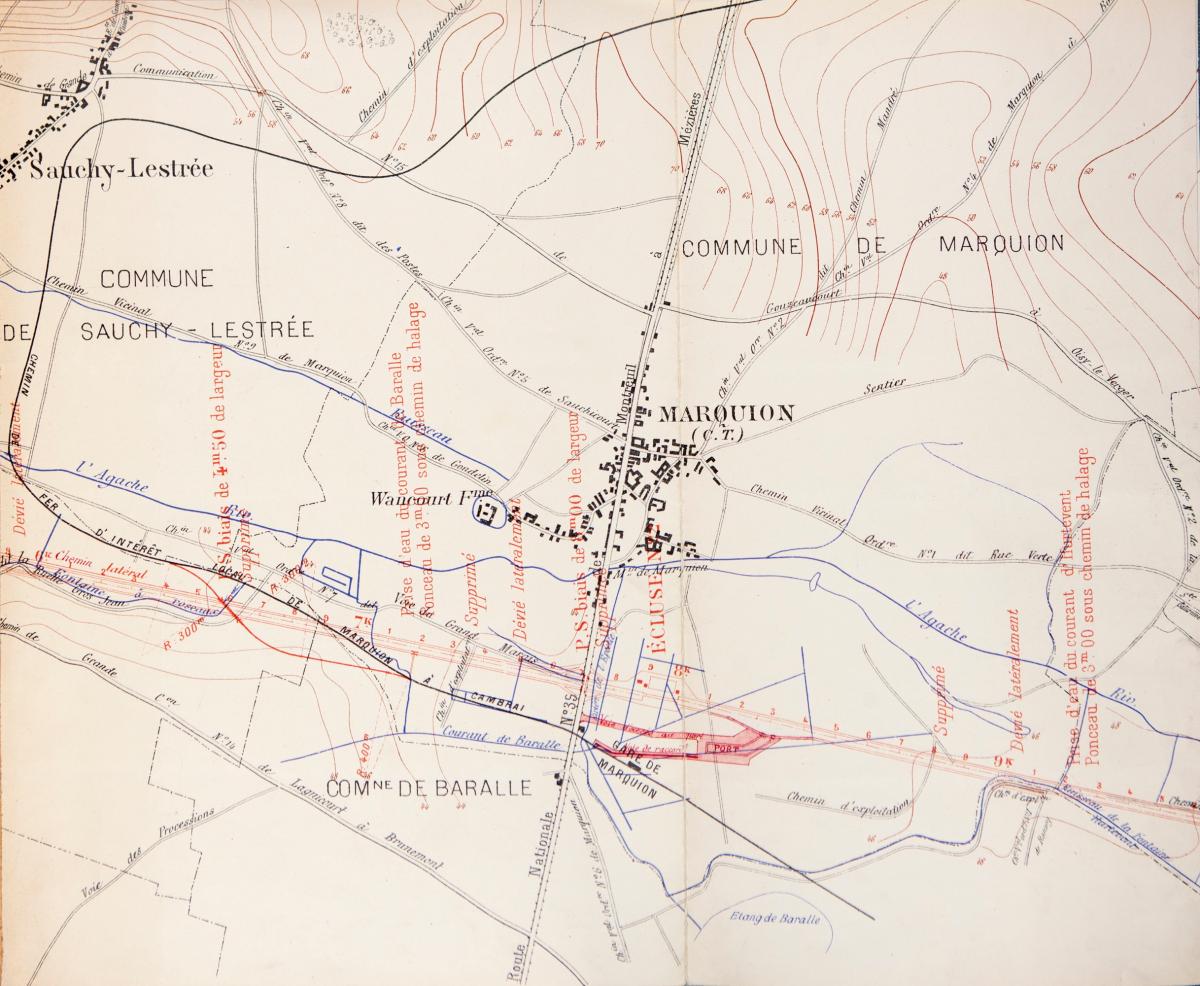 Établissement d'un port public à Marquion. Projet, 1909.