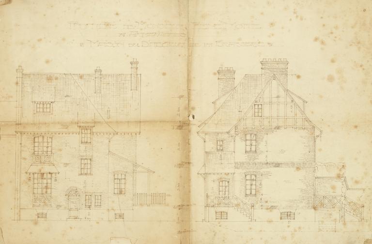 Propriété de M. René Motte. Maison du directeur de la brasserie. Élévations, [sans lieu, sans date, sans signature] (coll. part. Motte).