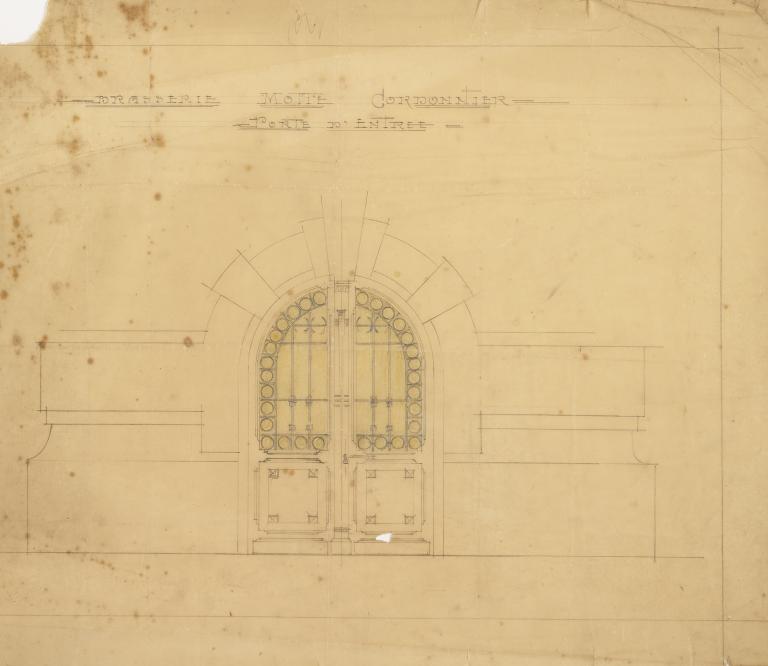 Barsserie-malterie Motte-Cordonnier. Porte d'entrée (sans lieu, sans date, sans signature) (coll. part. Motte).