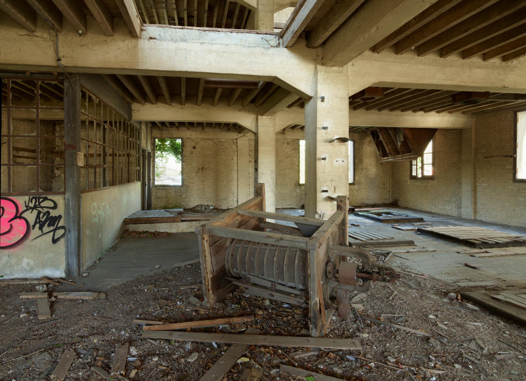 Intérieur du deuxième étage de la minoterie.