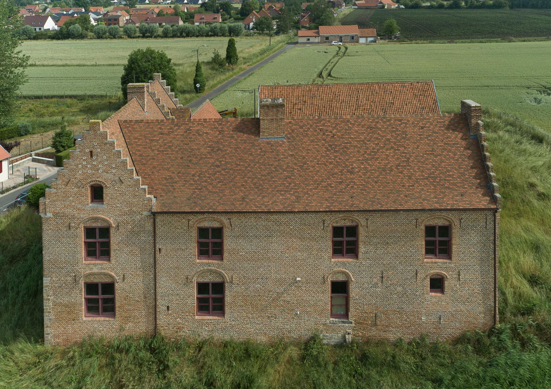 Vue aérienne de la façade sud.