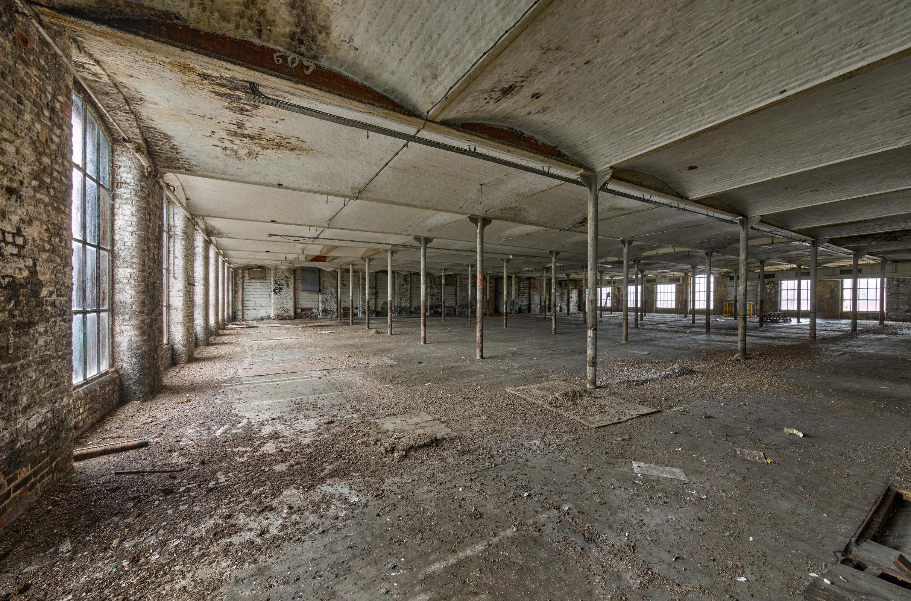 Premier étage de l'atelier de fabrication, vue générale.