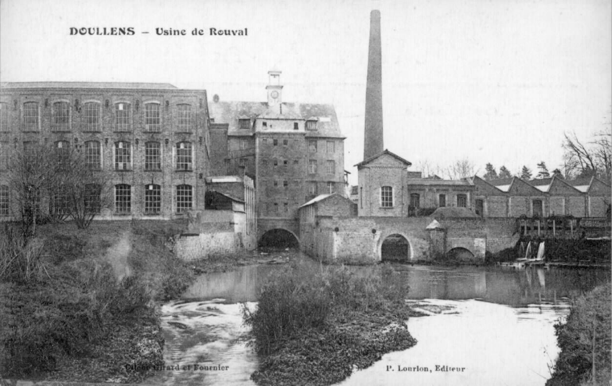 Doullens, usine de Rouval, carte postale, avant 1914 (AD Somme ; 8Fi 2845).