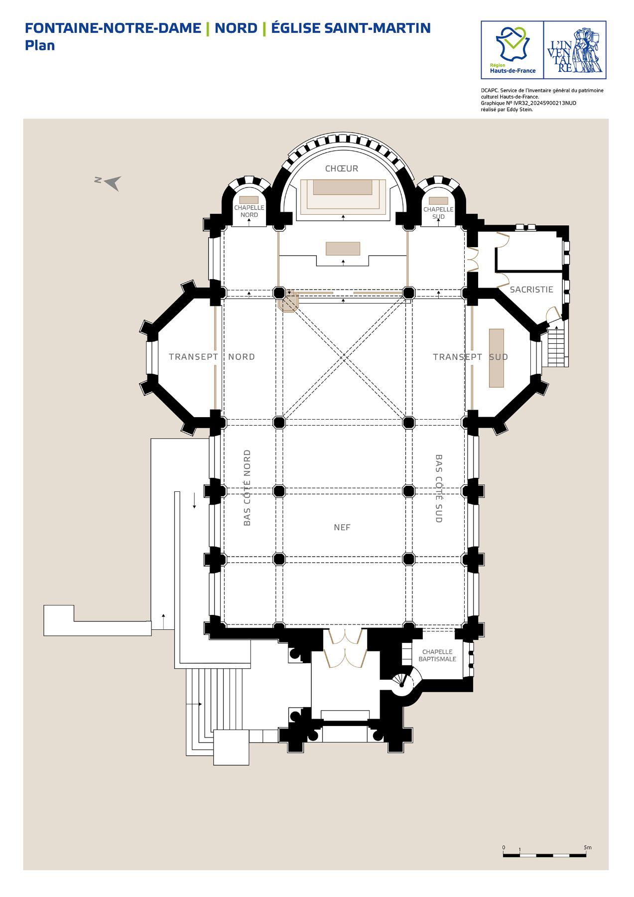 Plan de l'église Saint-Martin, Fontaine-Notre-Dame (Nord).