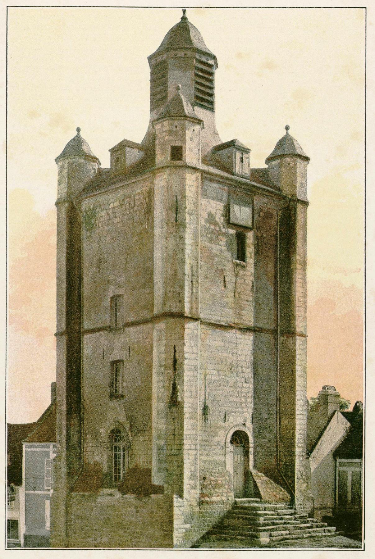 Le beffroi vu du nord-est. In La géographie pittoresque et monumentale de la France, 1899 (Abbeville, Archives et Bibliothèque patrimoniale ; AIL 147).