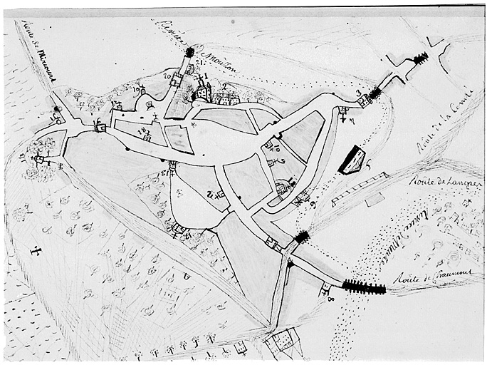 Plan de la ville au 18e siècle.