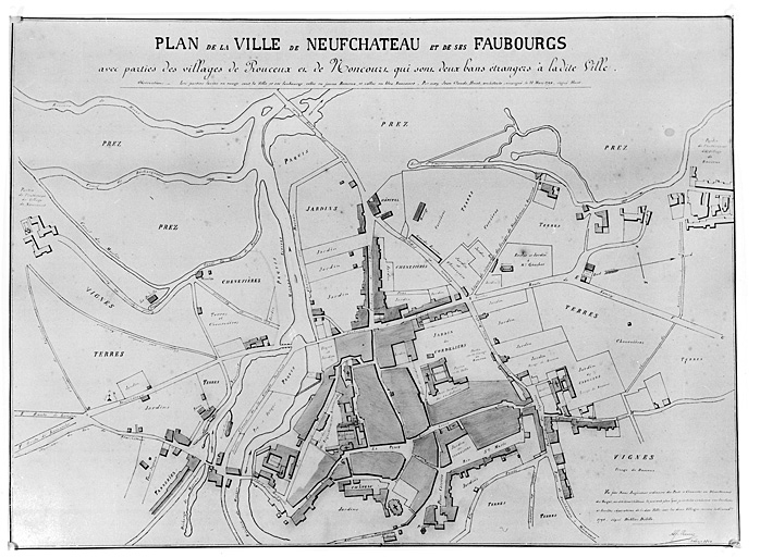 Plan de la ville de Neufchâteau et de ses faubourgs...