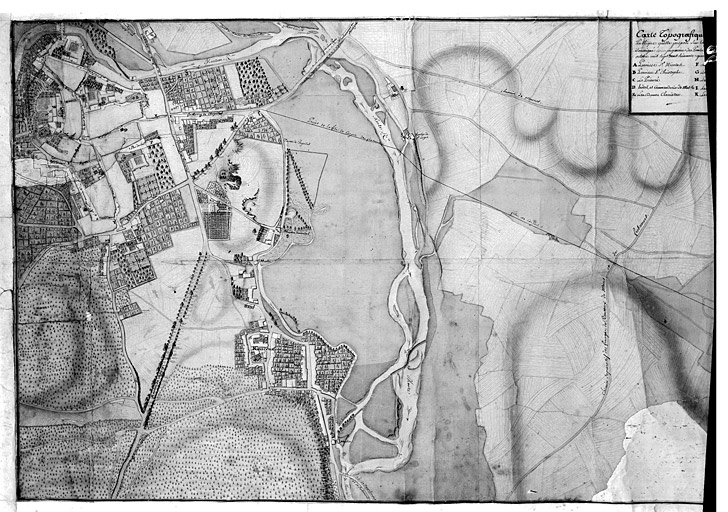 Carte topographique de la ville de Neufchateau et de ses environs.... Détail : partie à gauche de la légende.