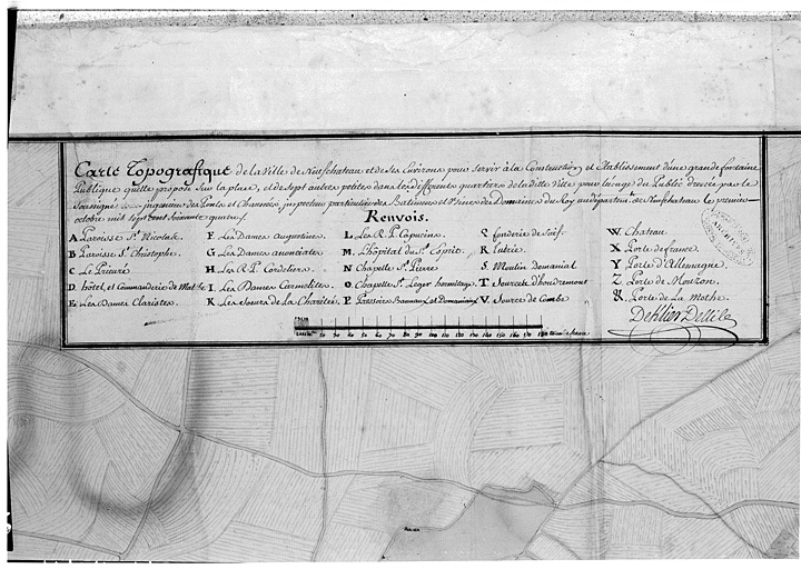 Carte topographique de la ville de Neufchateau et de ses environs.... Détail : légende.