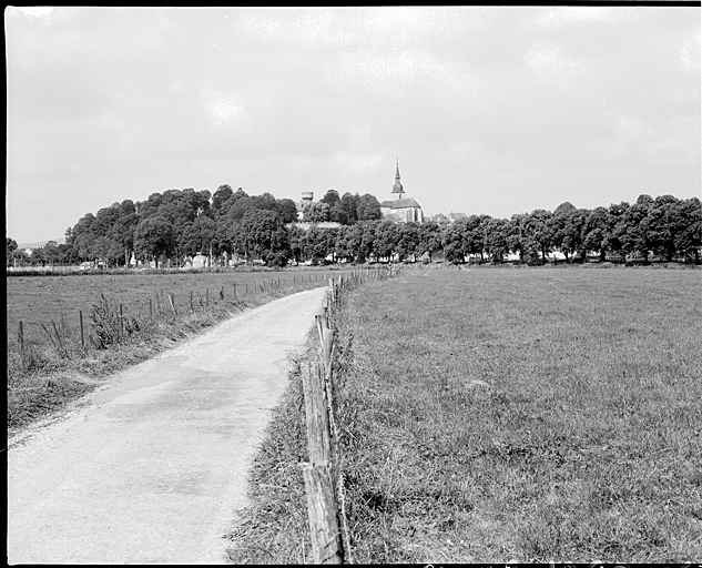 Le château et l'église Saint-Nicolas, depuis l'est.