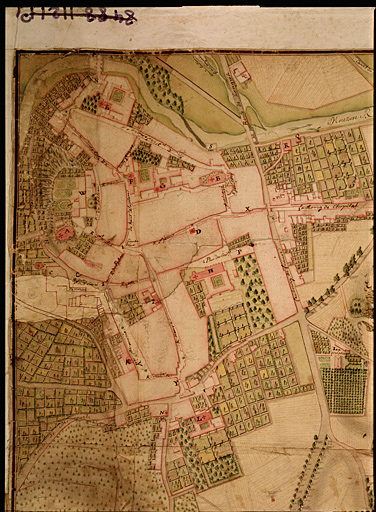 Carte topographique de la ville de Neufchateau et de ses environs.... Détail : la ville de Neufchâteau.