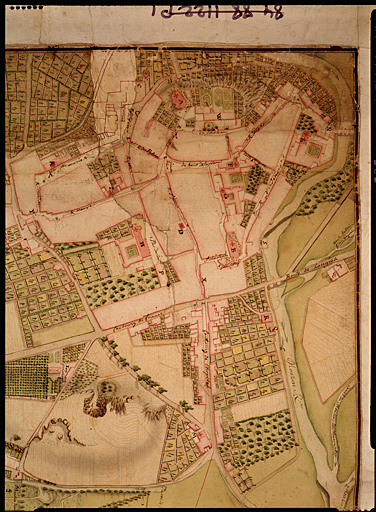 Carte topographique de la ville de Neufchateau et de ses environs.... Détail de la ville de Neufchâteau.