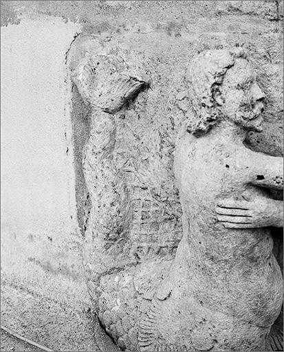 Détail : queue du triton de gauche.