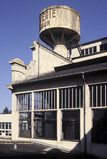 Chaufferie, élévation Sud, ensemble trois-quarts droit.