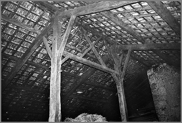 Ferme, détail de charpente, ensemble face.