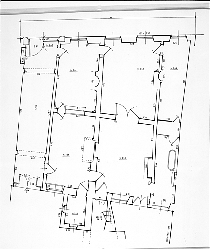 Bâtiment antérieur. Plan du rez-de-chaussée.