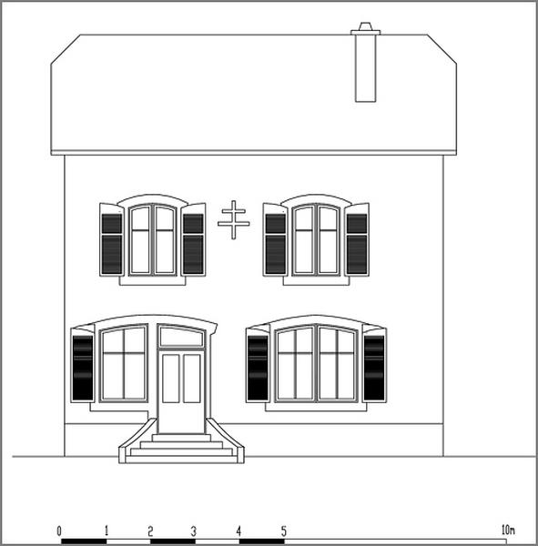 Maison, élévation antérieure.
