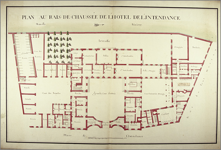 'Plan du rez-de-chaussée de l'hôtel de l'Intendance' (s. d.).